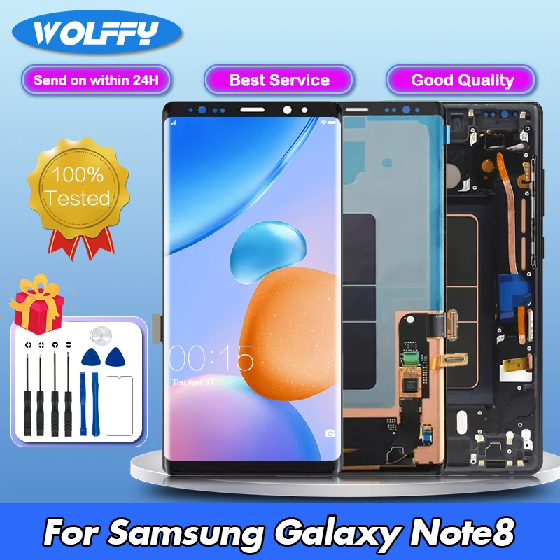 ЖК-дисплей 6,3 'для Samsung Galaxy Note 8 N950F N950U N9500 N950N, сенсорный экран с цифровым преобразователем в сборе, запасные части, оригинал