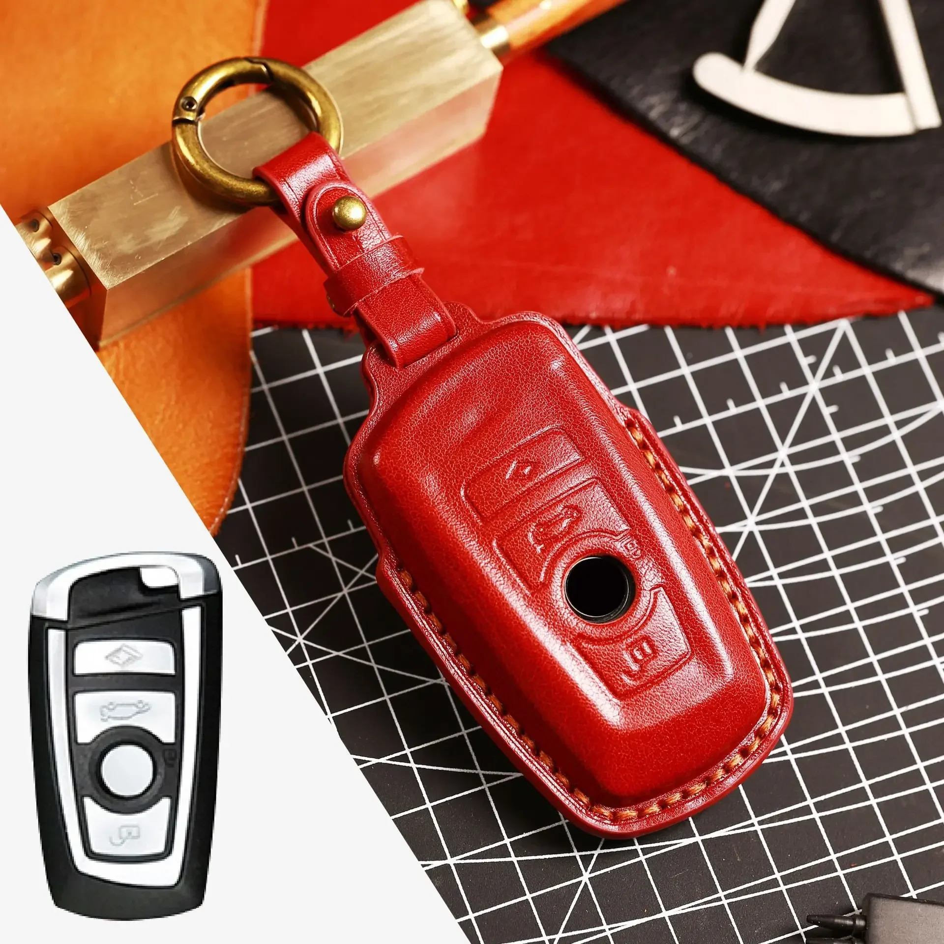 

Кожаный Чехол Для Ключей Для Автомобиля BMW Series 3 F20 F30 F10 F22 F01 X3 X4 X5 X6, Защитный Чехол, Аксессуар Для Брелоков