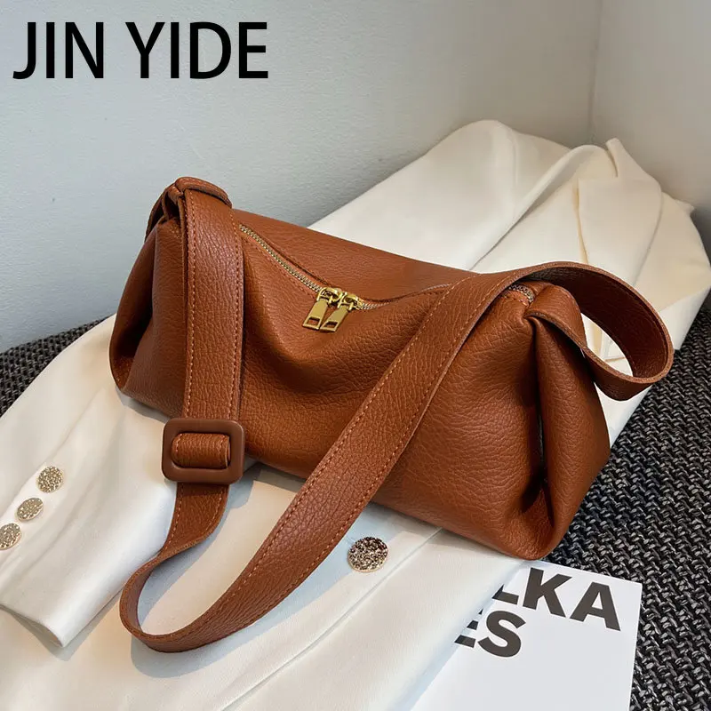 

JIN YIDE New Bag Small Bucket Crossbody for Women 2023 Winter Trend Vintage Designer Leather Handbags and Purses Shoulder Bag