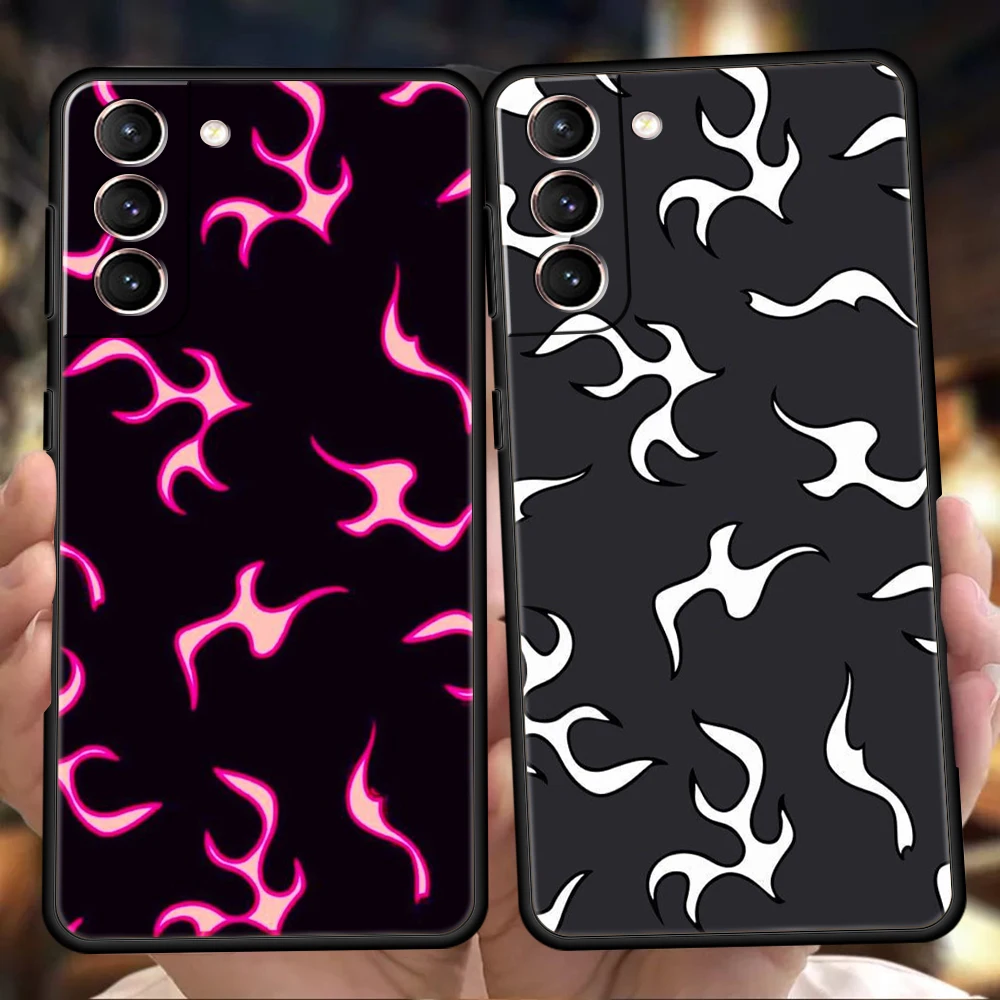 

Flame Painted Case for Samsung Galaxy S23 S22 S20 S21 FE Ultra S10 S10E S9 M22 M32 Plus S7 EDGE 5G Silicone Phone Cover Capa Bag