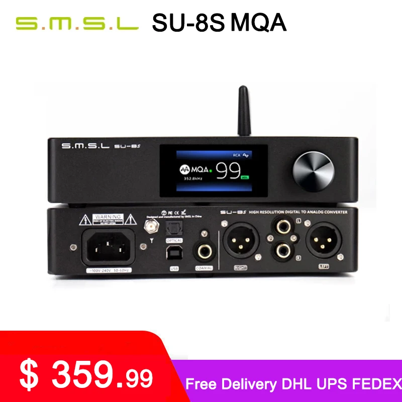 SMSL SU-8S MQA декодер ES9068AS Bluetooth 5 0 SU8S DAC DSD512 PCM768kHz/32Bit с пультом дистанционного