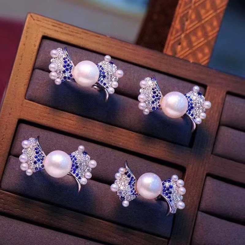 Женское кольцо из серебра 925 пробы с натуральным жемчугом