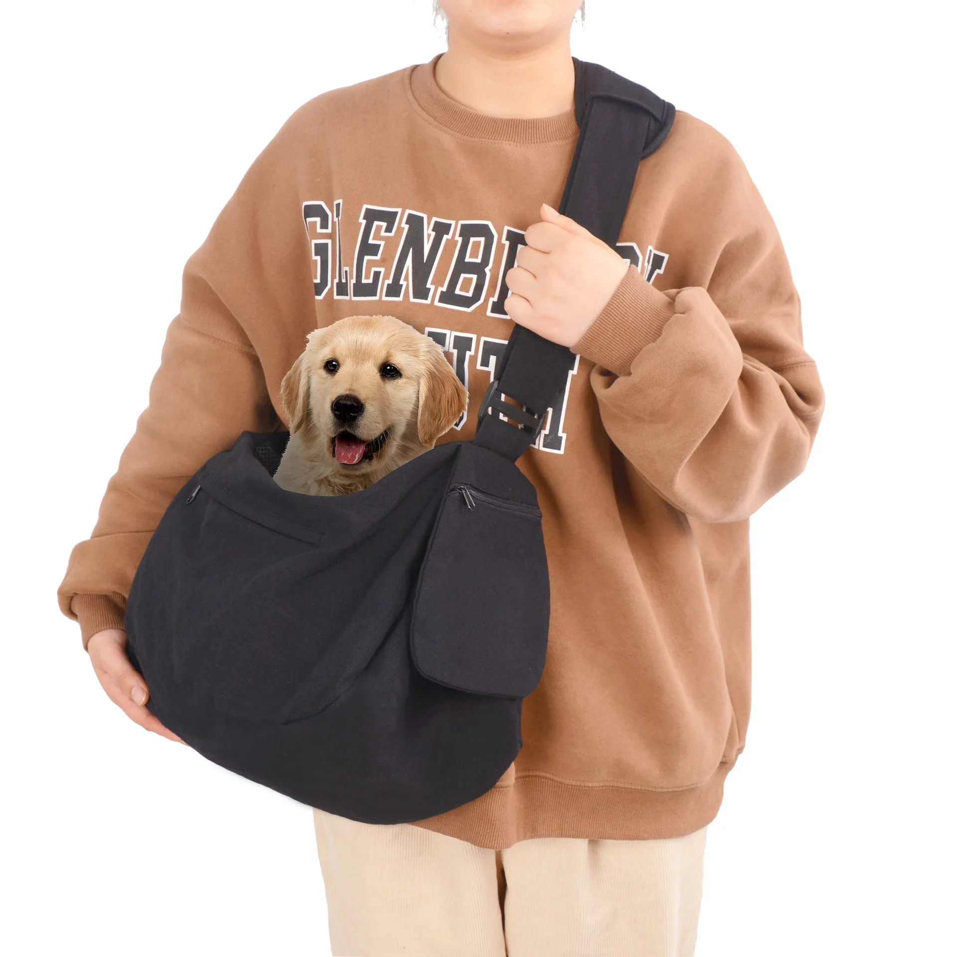 Adjustable Dog Sling Shoulder Bags For Small Puppy Animal Kitten Cat Chihuahua Black Gray Pet Pug Carrier Transport Tote Handbag