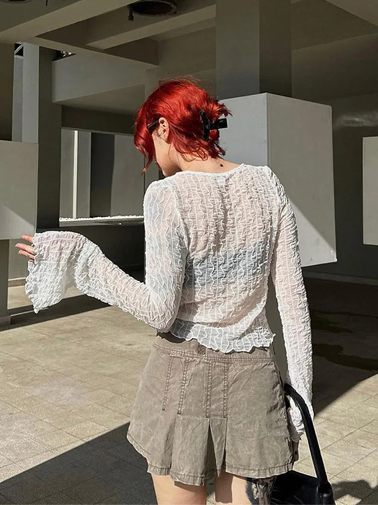 Готические сексуальные блузки на шнуровке в стиле гранж Y2k Fairycore футболки с