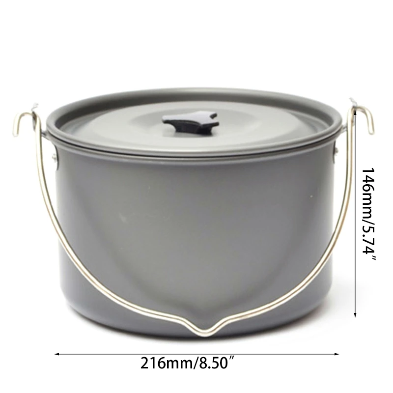 Подвесной горшок для кемпинга и пикника из алюминиевого сплава вместительная