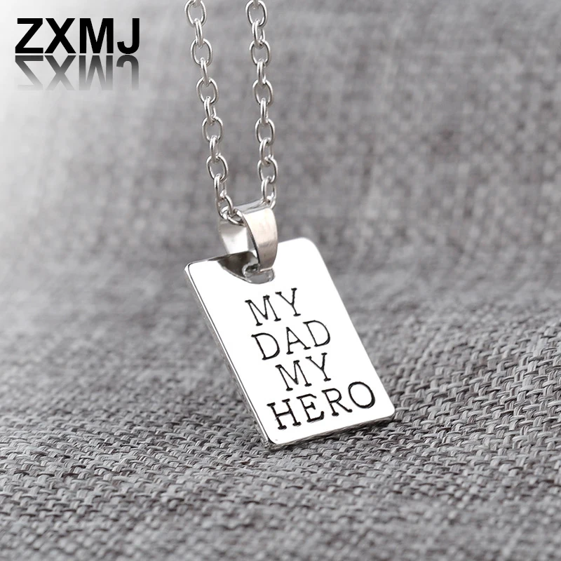 

ZXMJ trendy New Necklace Popular Sweater Chain Pendant Creative Letters "Best dad the world" Necklaces trend Father's Day Gift