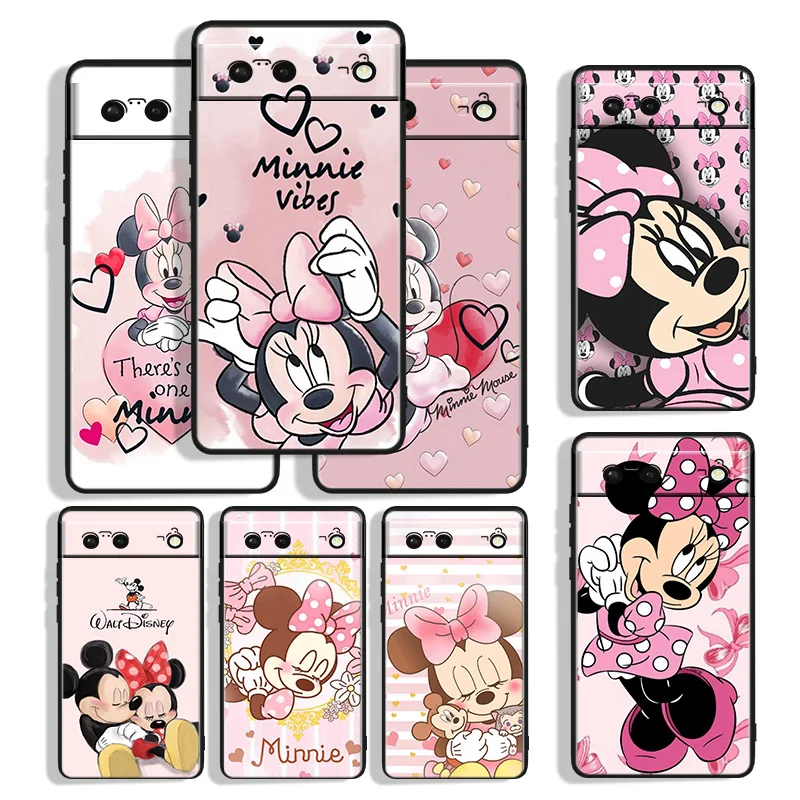 

Pink Minnie Cartoon Cute Phone Case For Google Pixel 4 Pixel 4A Pixel 5 Pixel 5A Pixel 6 Pixel 6a Pixel 7 XL Pro 5G Black Funda