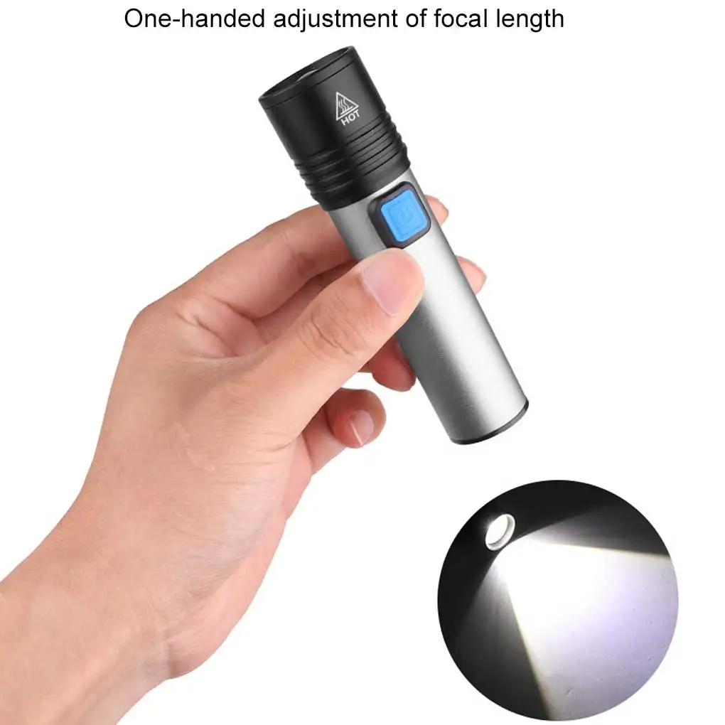 

2/3 Flashlight Torch Bright T6 Small Outdoors Running Night Mountaineering