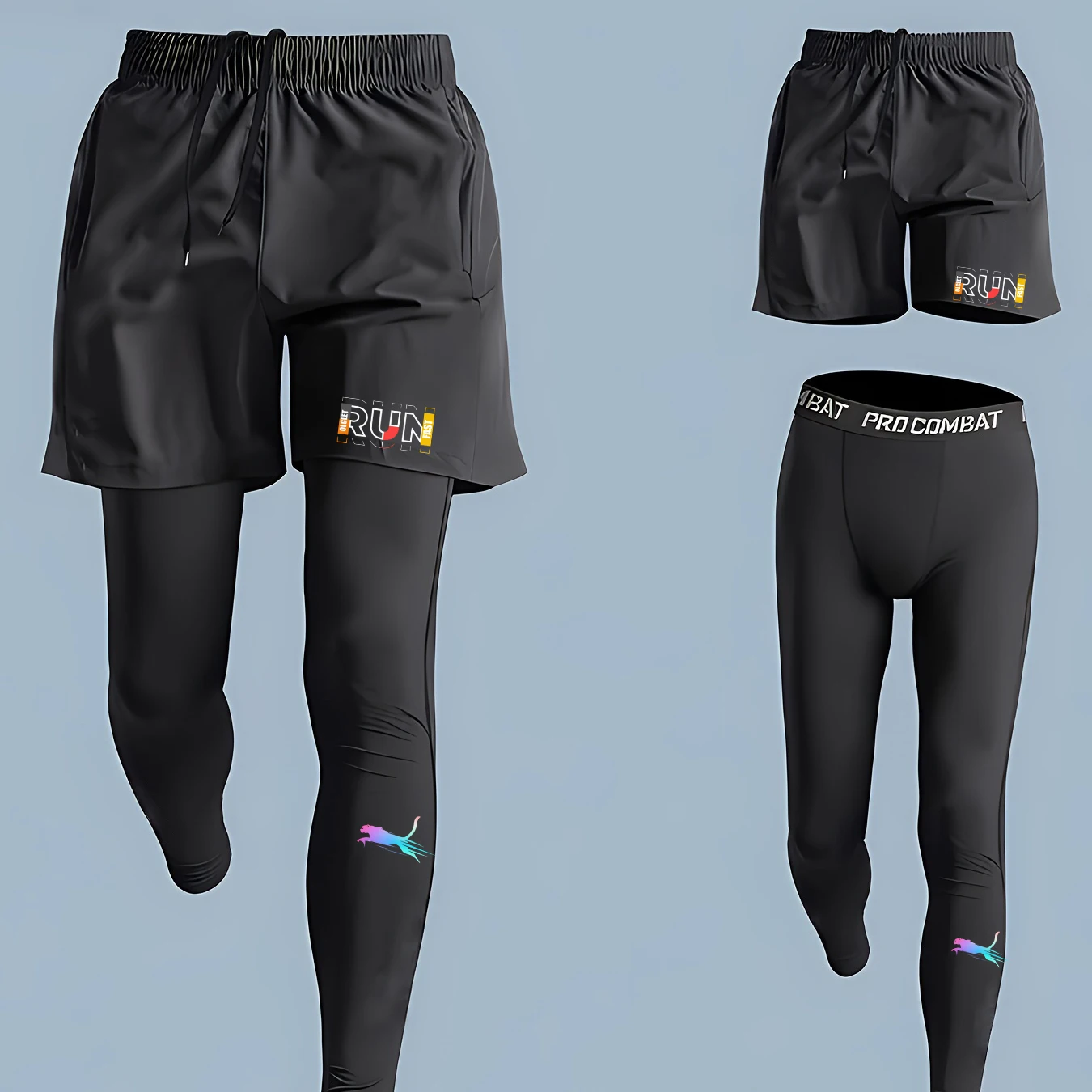 Jogger Men Running Conpression Pants Quick Dry Gym Training Leggings Basketball Athletic