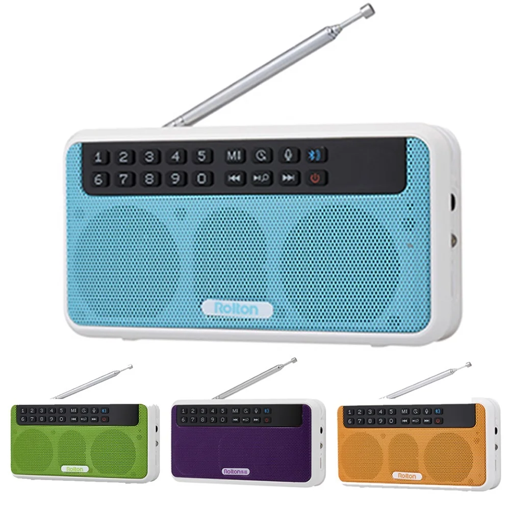 

Rolton E500 Wireless FM Radio 6W HiFi Stereo Bluetooth Speaker Music Player Digital Radios Flashlight LED Display Mic Record TF