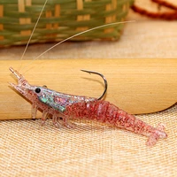 1pcs 9cm10g lead soft shrimp shape lures artificial bait with glow hook swivels anzois para pesca sabiki rigs fishing lure