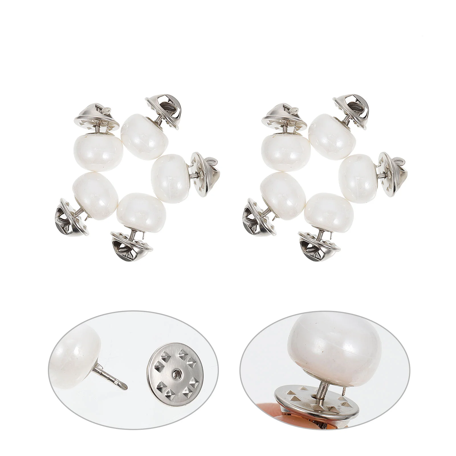 

Buttons Brooch Buttonpearl Pin Safety Clothescoverbrooches Snap Collar Lapel Metal Sewing Corsages Clothing Hijab Women