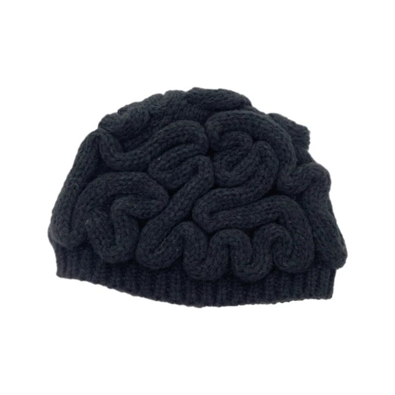 

Зимняя теплая вязаная шапка для женщин, забавная шапка с головным мозгом, шапка с капюшоном и черепом, кепка для активного убор