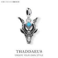 blue antelope head design 925 sterling silver pendants charm for women men animal fine jewelry