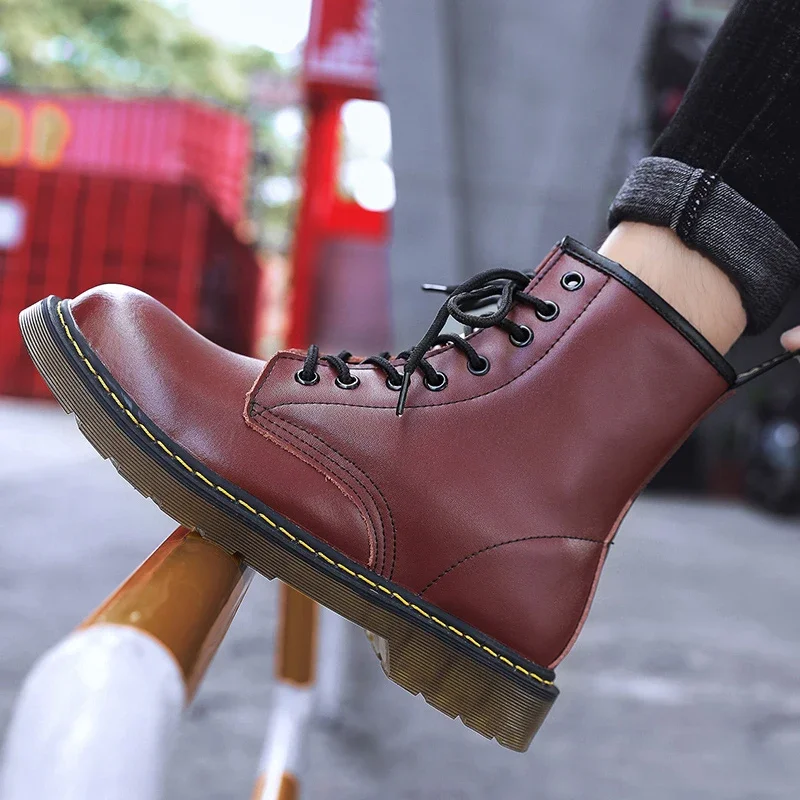 Мужские классические ботинки Martin из натуральной кожи с шестью отверстиями