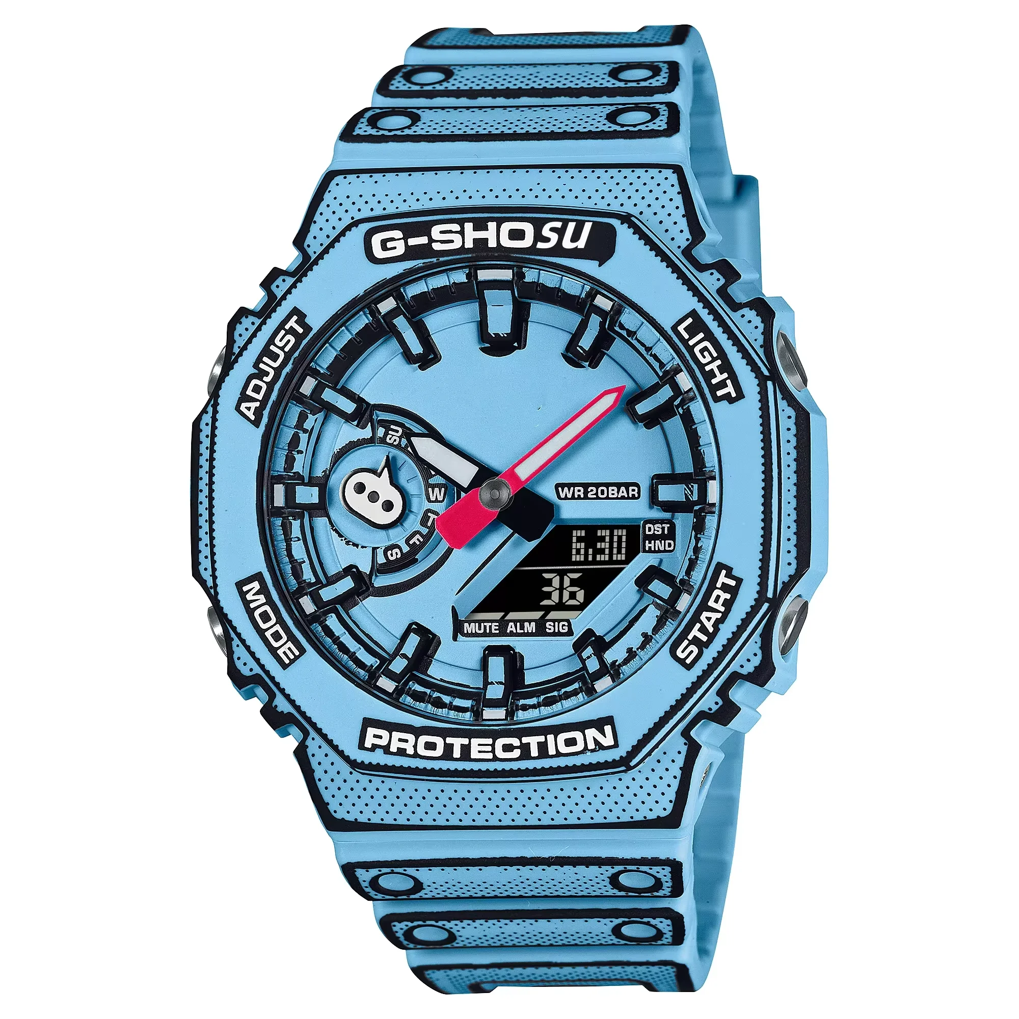 Мужские спортивные цифровые наручные часы G-SHOSU GA2100 с полной функциональностью