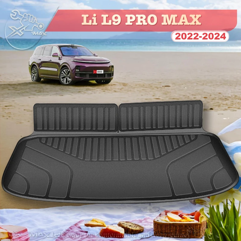 Для Li L9 PRO MAX 2022-2024 специальный коврик для багажника автомобиля всесезонный черный