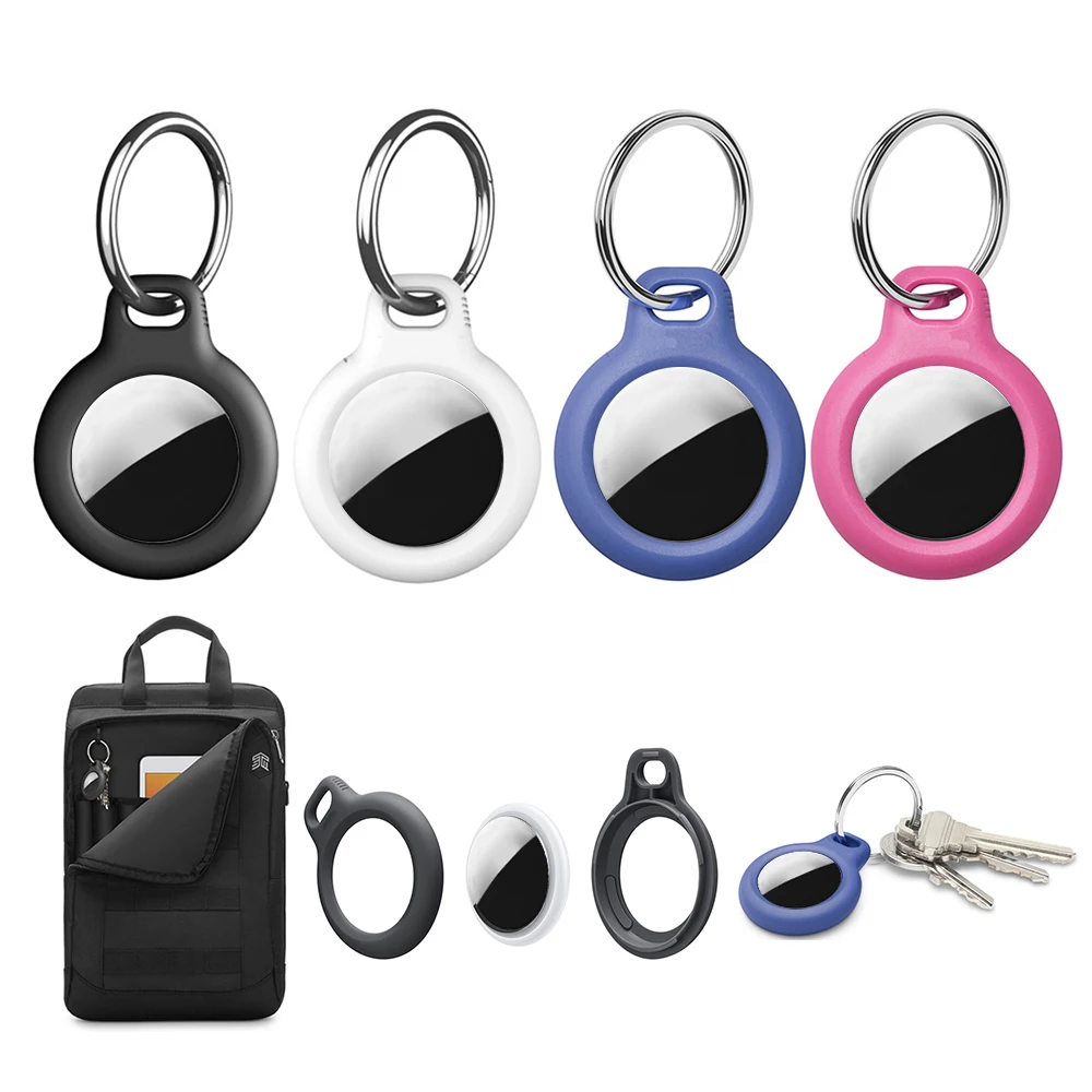 

For Airtags Tracking Device Protective Case Keychain Tracker Locator Anti-scratch Airtag Case Key Ring for Apple Air Tag Case
