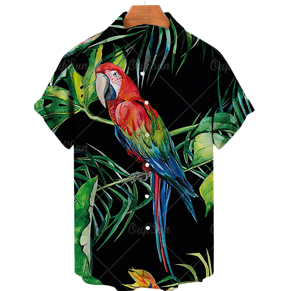 

Men's Ethnic Flower and Bird 3d Printed Hawaiian Shirt Summer Clothing Vantage Oversized 5xl Light and Breathable Cardigan Color