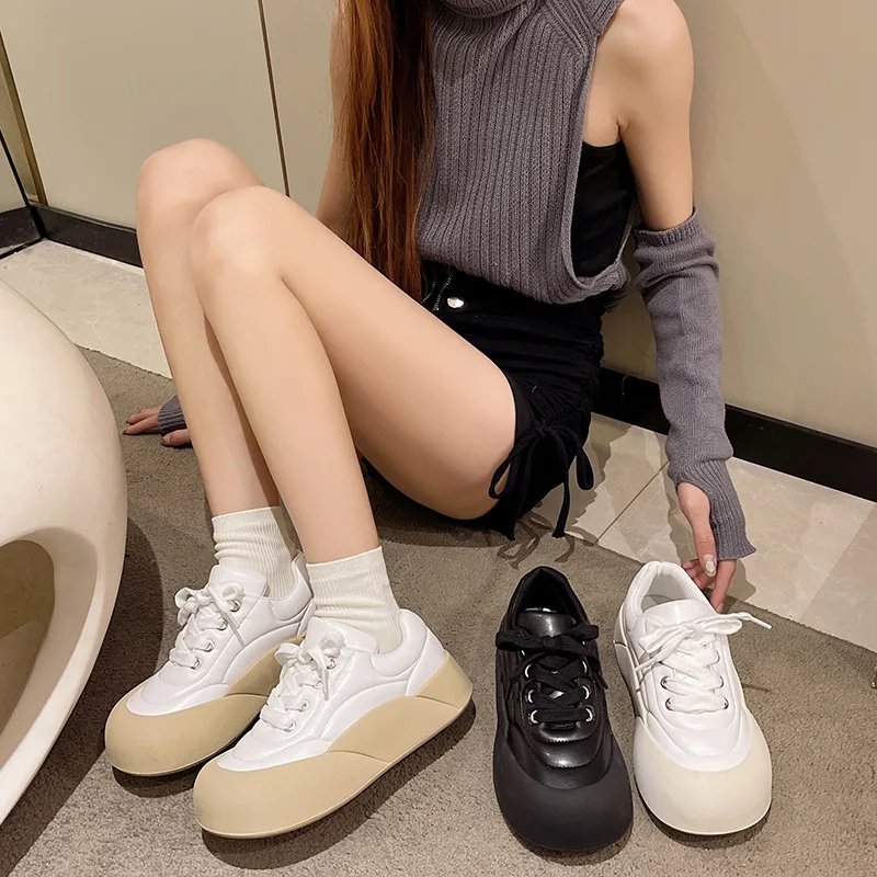 

Женские туфли с перекрестной шнуровкой, базовая обувь из искусственной кожи на низком каблуке, с перекрестной шнуровкой, B