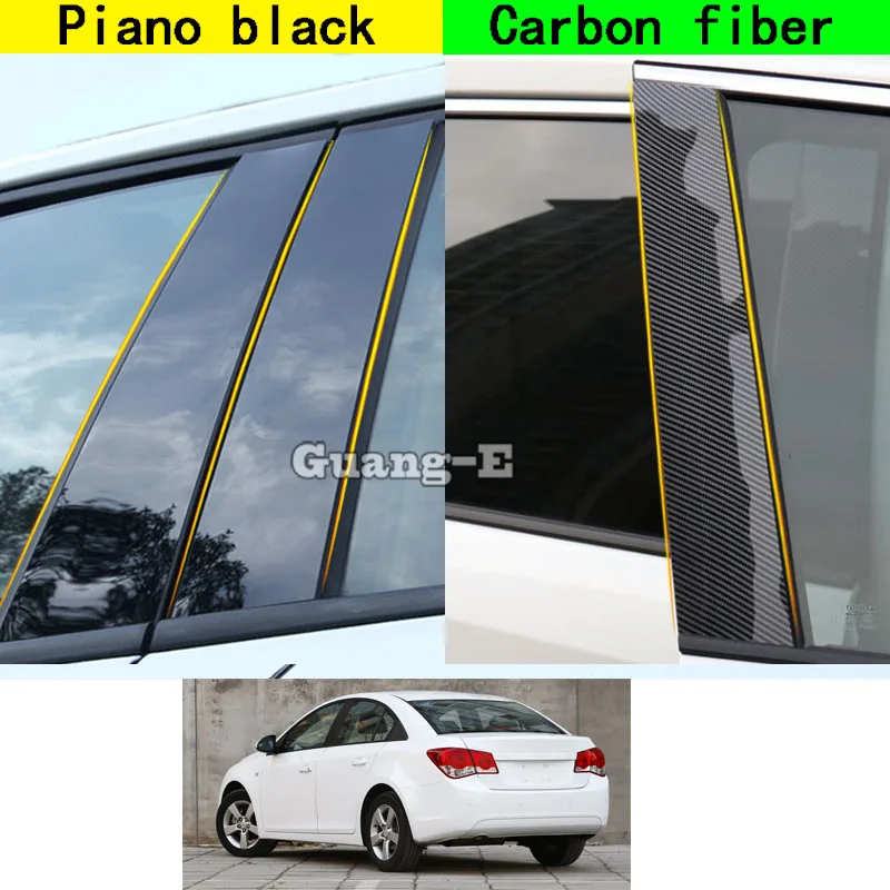 

Для Chevrolet Cruze Sedan 2009 2010 2011 2012 2013 2014 автомобильный Поликарбонат материал столб Крышка дверь отделка окно молдинг наклейка пластина