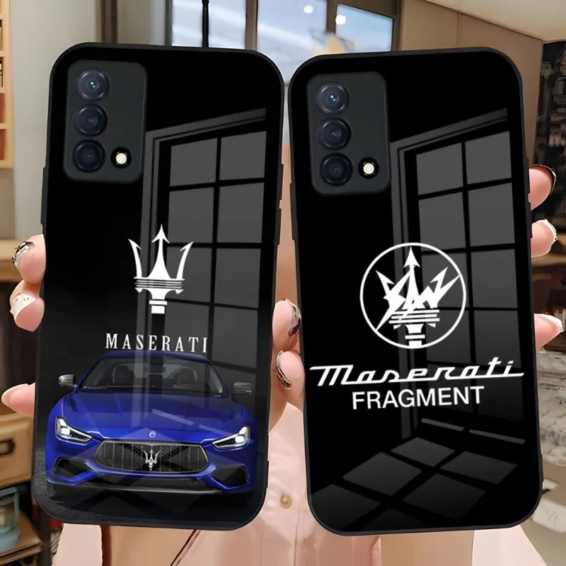 Maserati Sports Car Phone Case For Oppo Find X3 X5 Pro Reno 6 7 A55 A57 A54 A93s A94 A92s A95 One Plus 8 9 7 Glass Cover