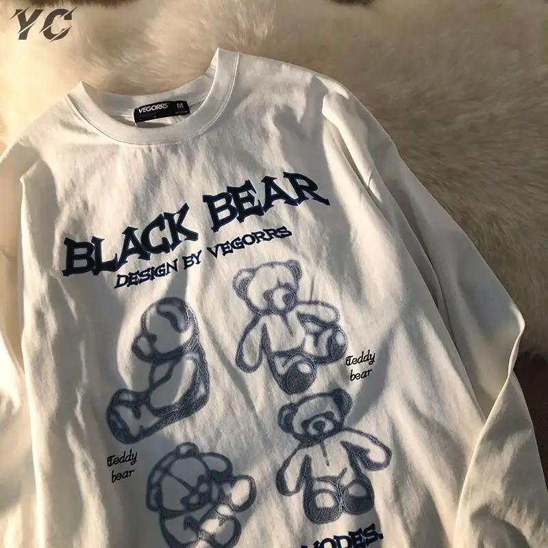 

Autumn Female's Korean Long Sleeved T-shirt Women 2021 Loose Harajuku Gothic Vintage Casual Anime Bottoming Tops Ins BF Ulzzang