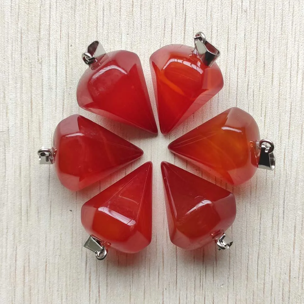 6 шт./партия подвески в форме конуса из натурального оникса