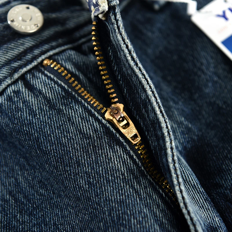 Fashion Designer Men Jeans Retro Washed Blue Loose Fit Vintage Straight Jeans Men Streetwear Hip Hop Wide Leg Denim Pants Hombre