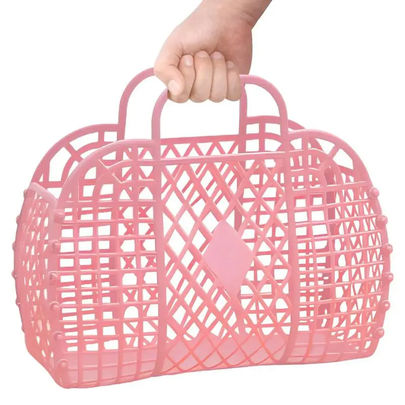 

Многоразовая подарочная корзина-Желе, моющаяся водонепроницаемая сумка-тоут для пляжа, бассейна, работы, с вырезами, многоразовая подарочная корзина для игрушек