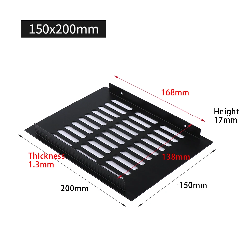 

Durable Air Vent Ventilation Cover Replacement Shoe Cabinets Wardrobes Waterproof Aluminium Bathroom Door Black