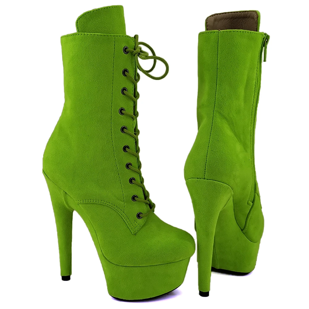 Leecabe 15CM/6inches  High Heel platform Boots closed toe Pole Dance boot