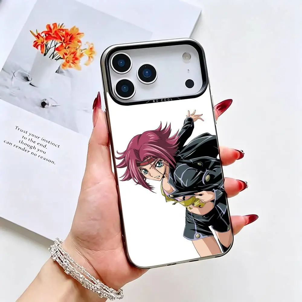 Фото Чехол для телефона C-Code Geass Kallen Stadtfeld для iPhone 17, 16, 15, 14, 13, 12, 11 Plus, Pro Max, XS, серый, с серебряным покрытием внутри №4