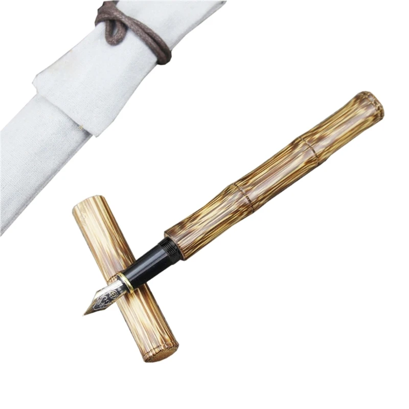 

Classical Bamboo Fountain Pen 0.5mm Broad Stub Chisel Pointed Nib Smooth Flow Great Gift for Calligraphy Beginner Lover J60A