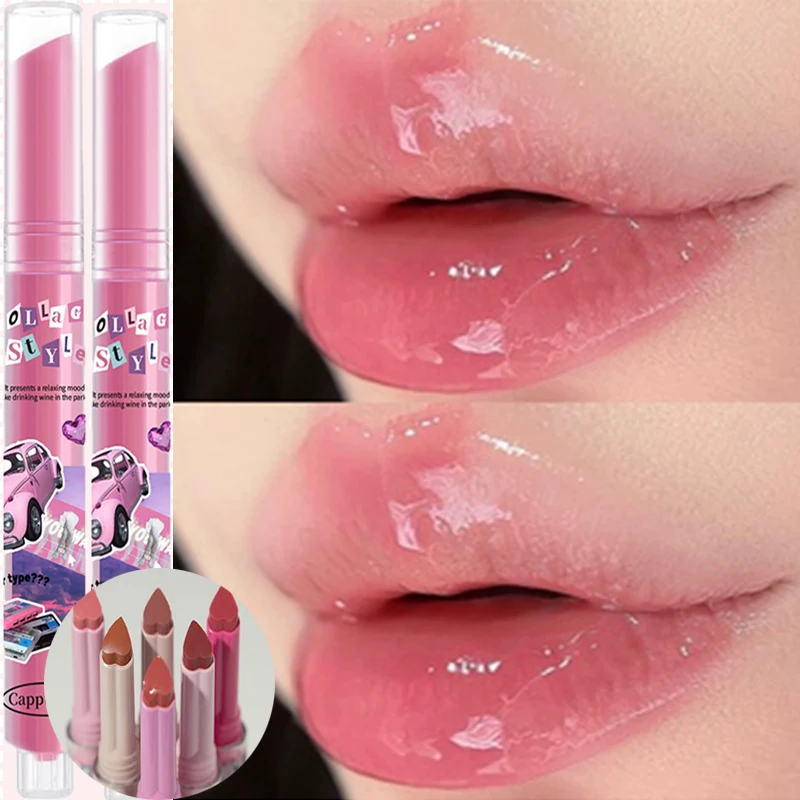 

Jelly Lip Glaze Transparent Mirror Water Lipstick Heart-shaped Lip Gloss Moisturising Lipsticks Waterproof Non-stick Cup Korean