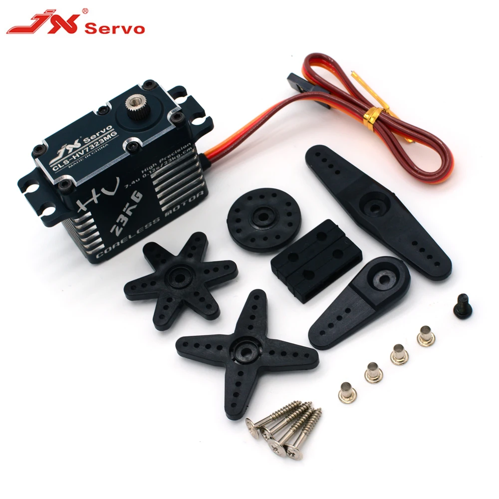 JX Servo CLS-HV7323MG 23 кг HV Высокоточный стальной редукторный двигатель с высоким крутящим моментом, цифровые сервоприводы без сердечника для радиоуправляемого автомобиля, модели роботов, аксессуары