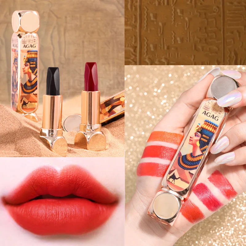 

Fashion 6 Colors In 1 Matte Lipstick Double Head Retro Volume Design Waterproof No Stick Cup Long Lasting Women Sexy Lip Makeup