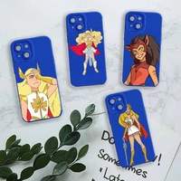 she ra and the princesses of power phone case for iphone 13 12 11 pro max mini x xs xr 7 8 plus liquid silicone klein blue