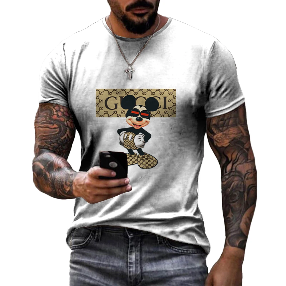 

Футболка мужская укороченная с круглым вырезом, тенниска с 3D принтом, удобная повседневная Уличная одежда с короткими рукавами для мужчин и...