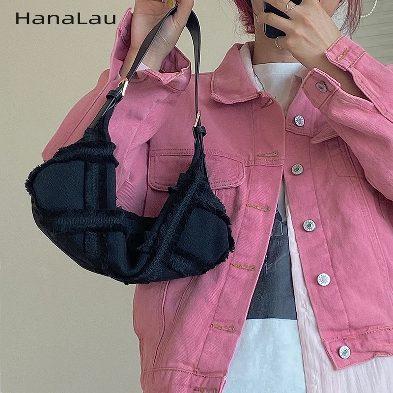 

Fashion Women Canvas Underarm Bag Vintage Design Ladies Wide Shoulder Strap Small Shoulder Bag Female Clutch Crossbody Bags