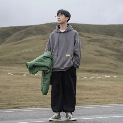 

Men's and women's blouses all-match wide coat jacket autumn and winter hooded thickening casual couple hedging