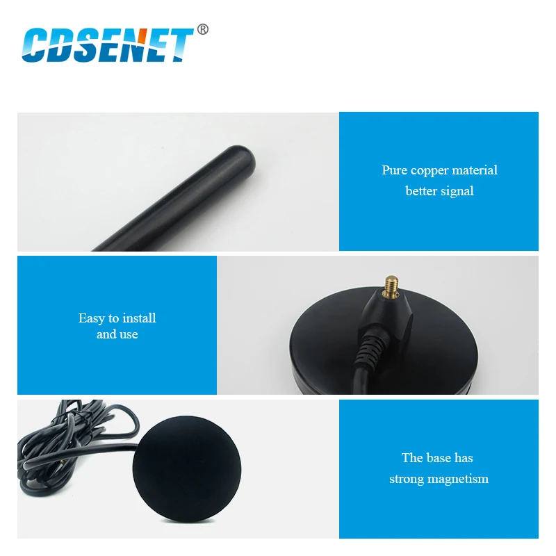 230MHz Wifi Antenna SMA-J High Gain 5dbi Magnetic Base 3m Feeder External Cable Sucker Omnidirectional Wifi Antenna Aerial