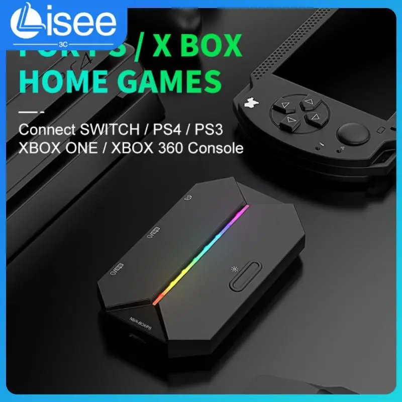 

Flash Of Light Multifunctional Game Console Native Support Wired Mobile Controller Multi Color Transformation Mouse Converter