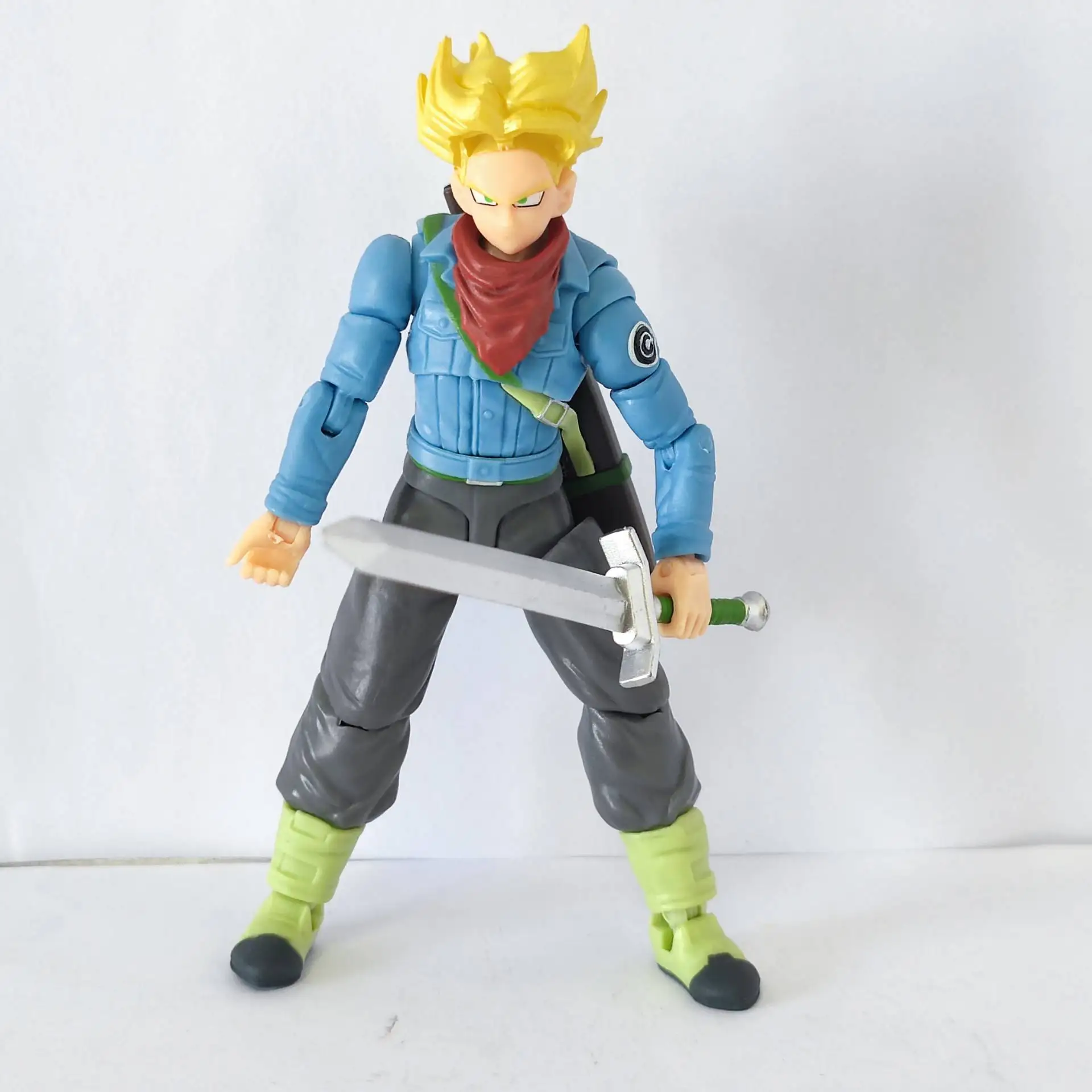 Фото Подлинная Bandai Dragon Ball Super Saiyan Vegeta Wukong Tranks без аксессуаров, свободная 5-дюймовая кукла в подарок №3