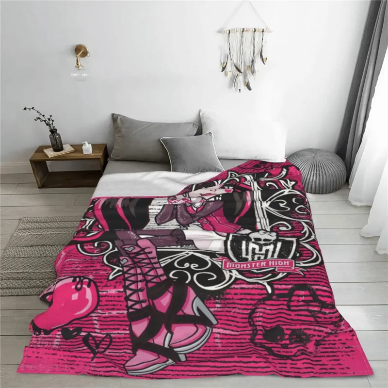 Draculaura Monster High аниме одеяла флисовые весенние осенние портативные супер мягкие