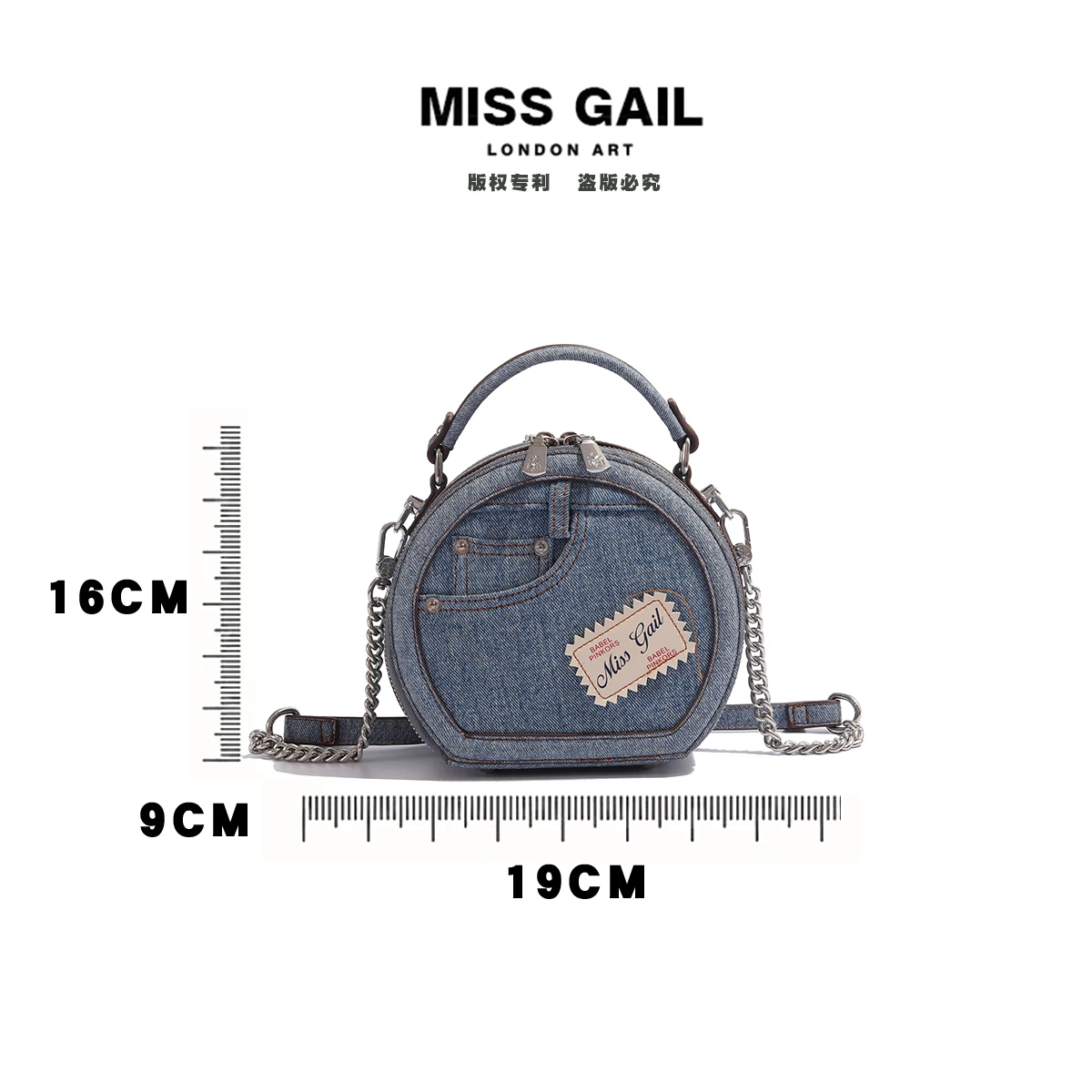 Модная Джинсовая маленькая круглая сумка осень-зима новая Универсальная женская