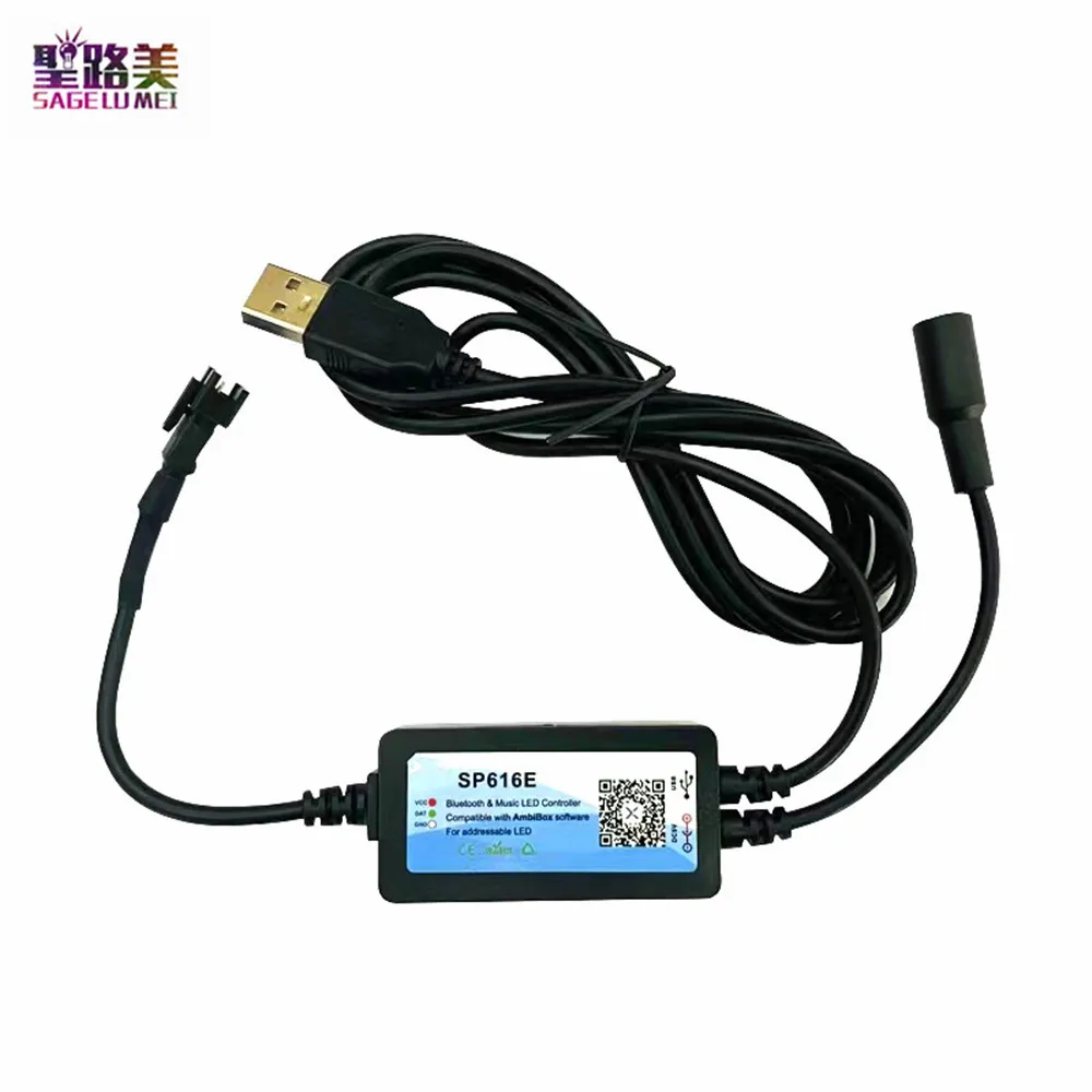 

SP616E Micro Music Controller AmbiBox Monitor USB Computer TV Backlight PC Bluetooth Controller For DC5V WS2812 LED Strip Light