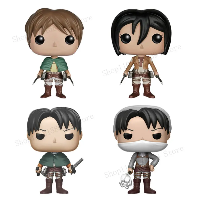 

Funko Pop Attack on Titan EREN JAEGER #20 MIKASA ACKERMANN #21 LEVI #235 Cleaning Levi #239 Vinyl Figure Model Toys Kid Gifts