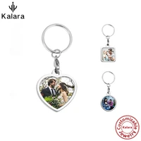 custom color photo stainless steel keys keychain festival birthday personalized gift loving heart pendant souvenirs keyring