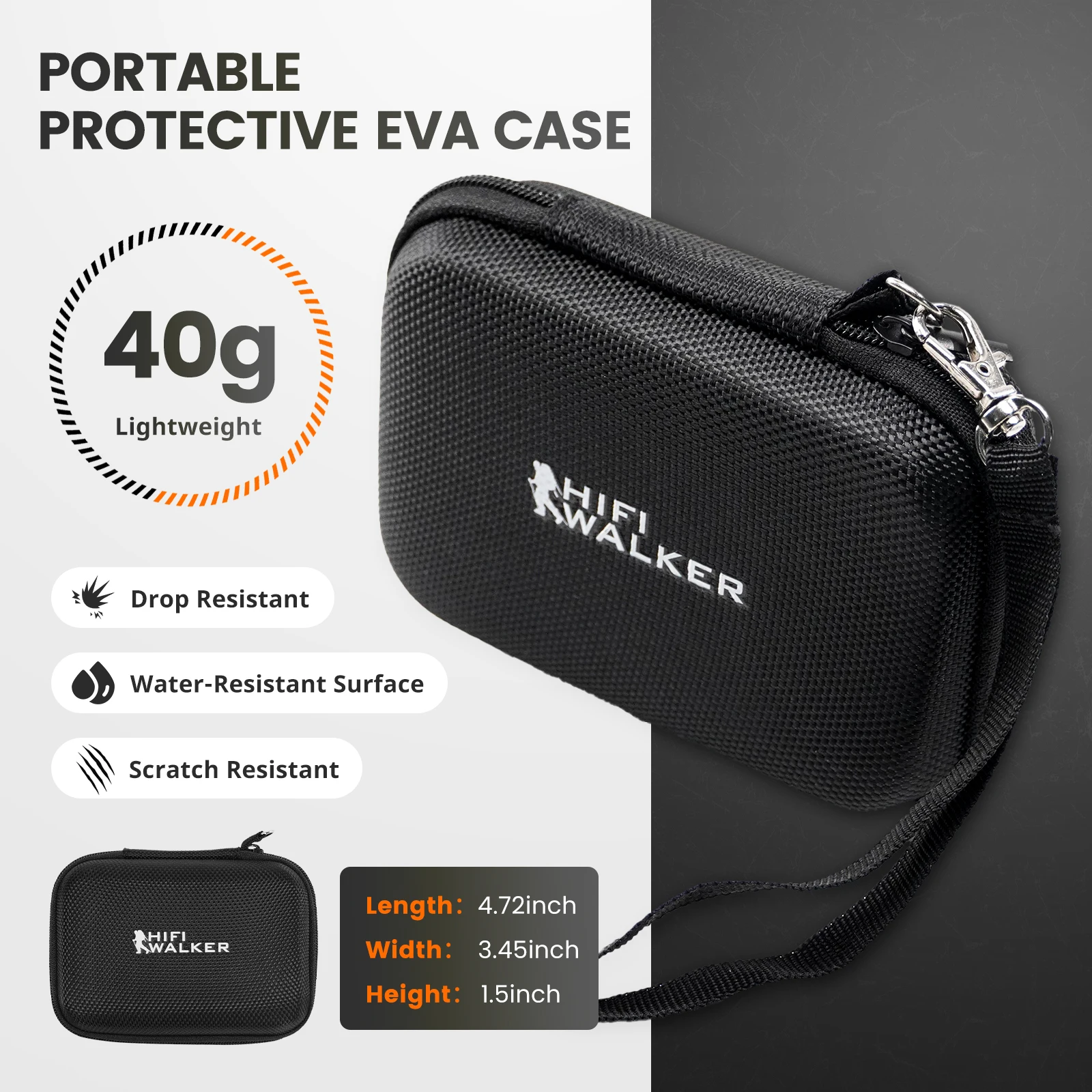 Фото Чехол для MP3-плеера HIFI WALKER H2/ H2 Touch/ G7/ G7Mini/H2Mini MP3/MP4, 4,5-дюймовый жесткий чехол из EVA, защитный дорожный кейс №2